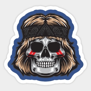 Rock and roll skull bandana Sticker